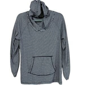 Silverwear Women's Black Gray Striped Hoodie Size Large